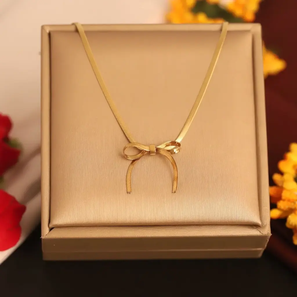 Blush Bow Necklace
